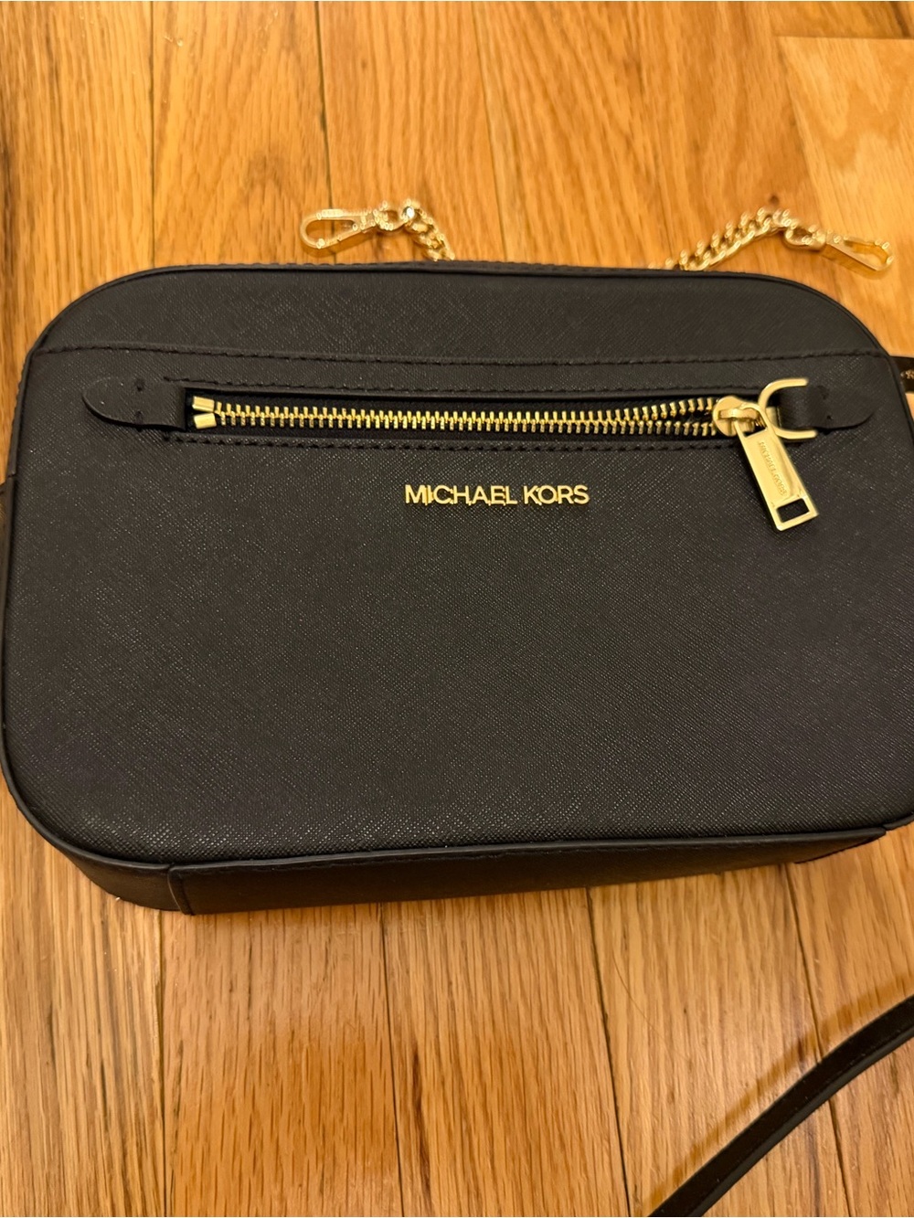 Michael Kors Black Crossbody with Gold Hardware